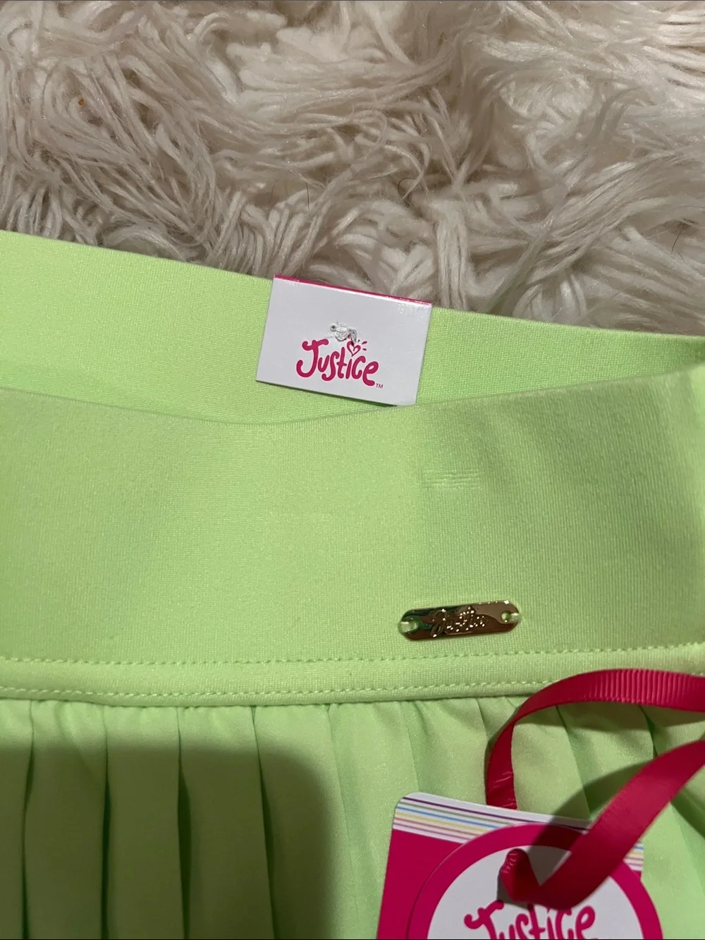 Justice Lime to Aqua Ombre Pleated Skirt